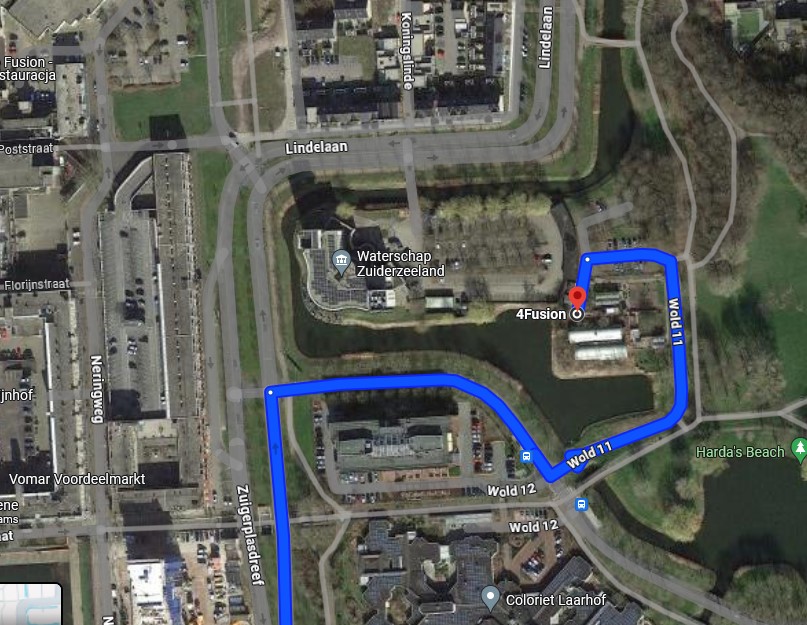 route naar de beoogde woonlocatie